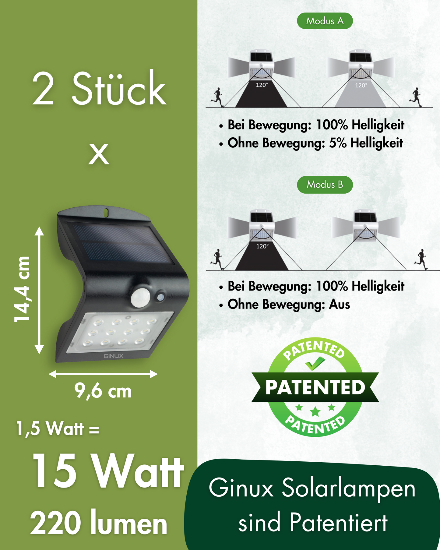 2x Schmetterling 15W Solarlampen für außen mit Bewegungsmelder (Schwarz)