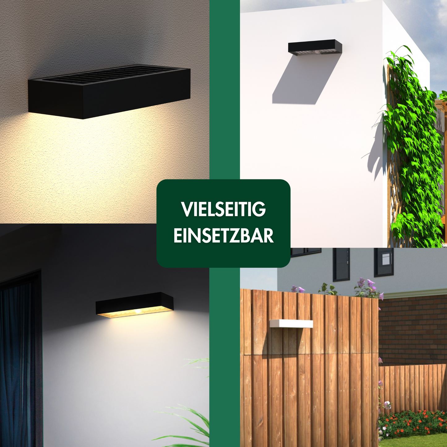 GINUX® Solarlampen für außen mit Bewegungsmelder-(Ziegel 60W Weiss)