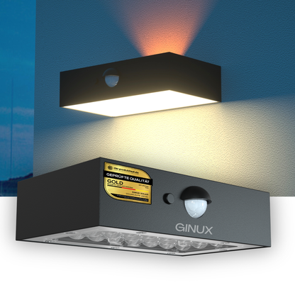 GINUX Ziegel 3W Solarlampe Outdoor ( 1x Shwarz)