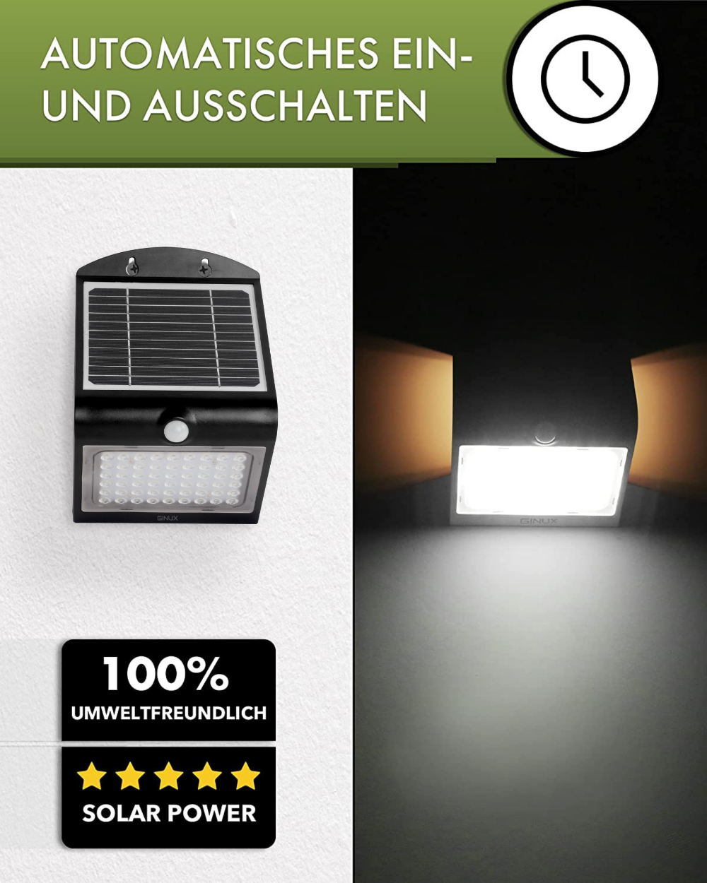 solarlampen mit bewegungsmelder Tag und Nacht