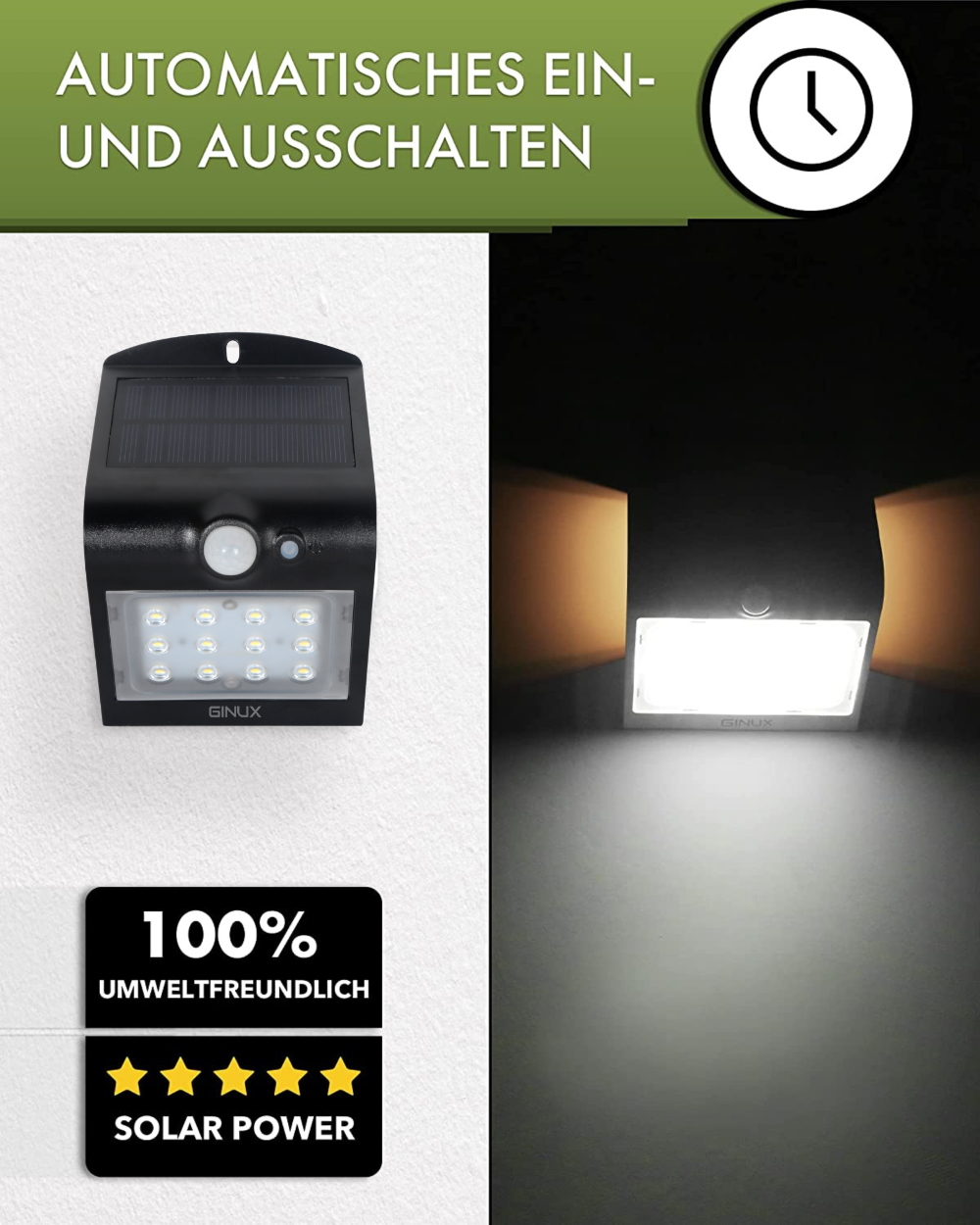 solar außenbeleuchtung Tag und Nacht