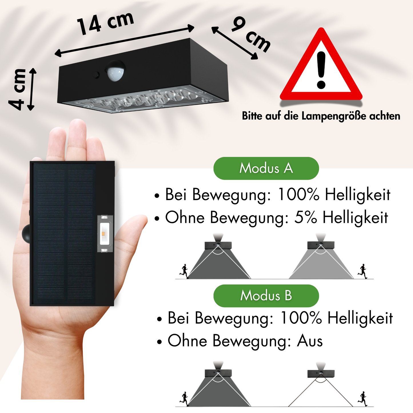 GINUX Ziegel 3W Solarlampe Outdoor ( 1x Shwarz)