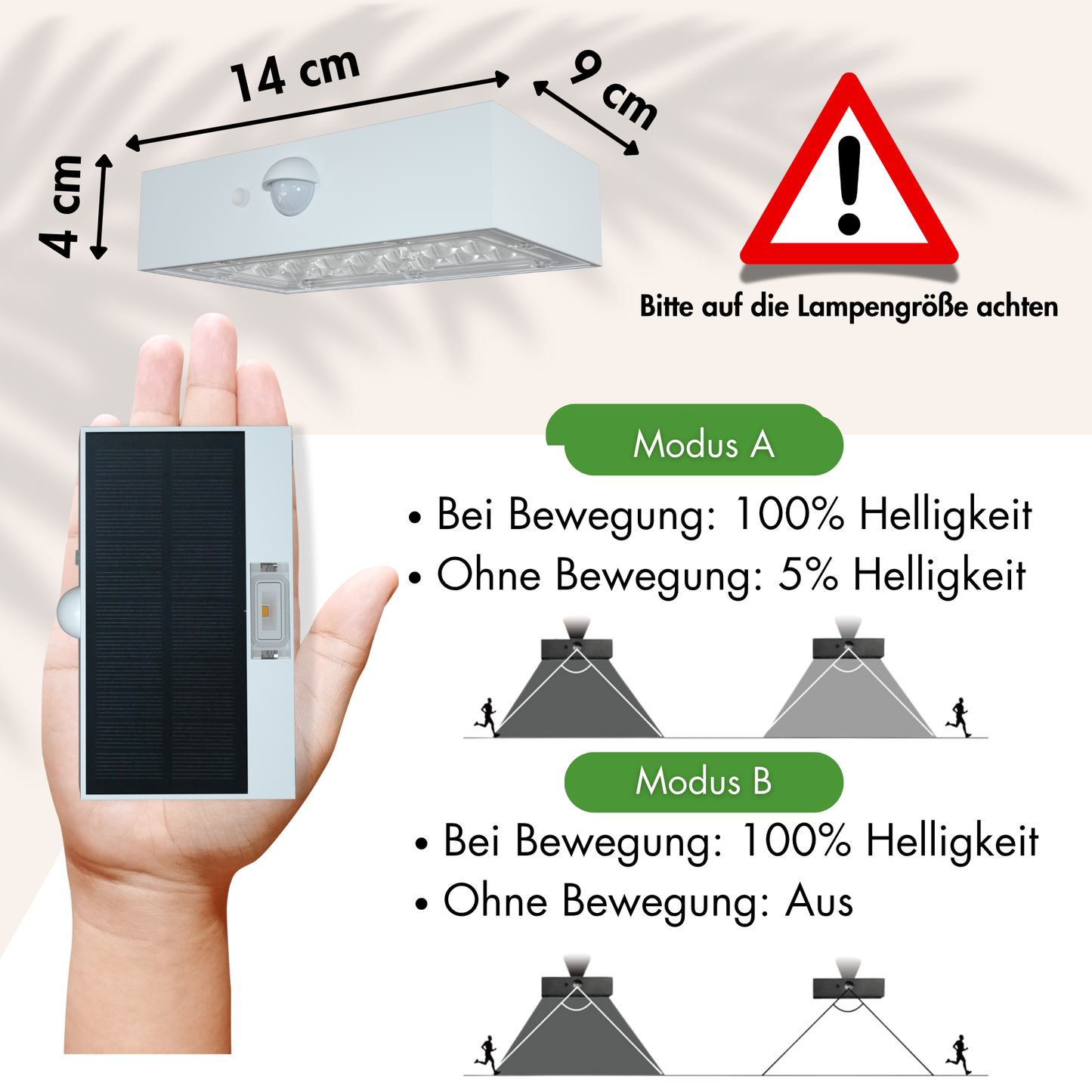 GINUX Ziegel 3W Solarlampe Outdoor ( 1x Weiß)