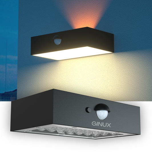GINUX Ziegel 3W Solarlampe Outdoor ( 1x Shwarz)